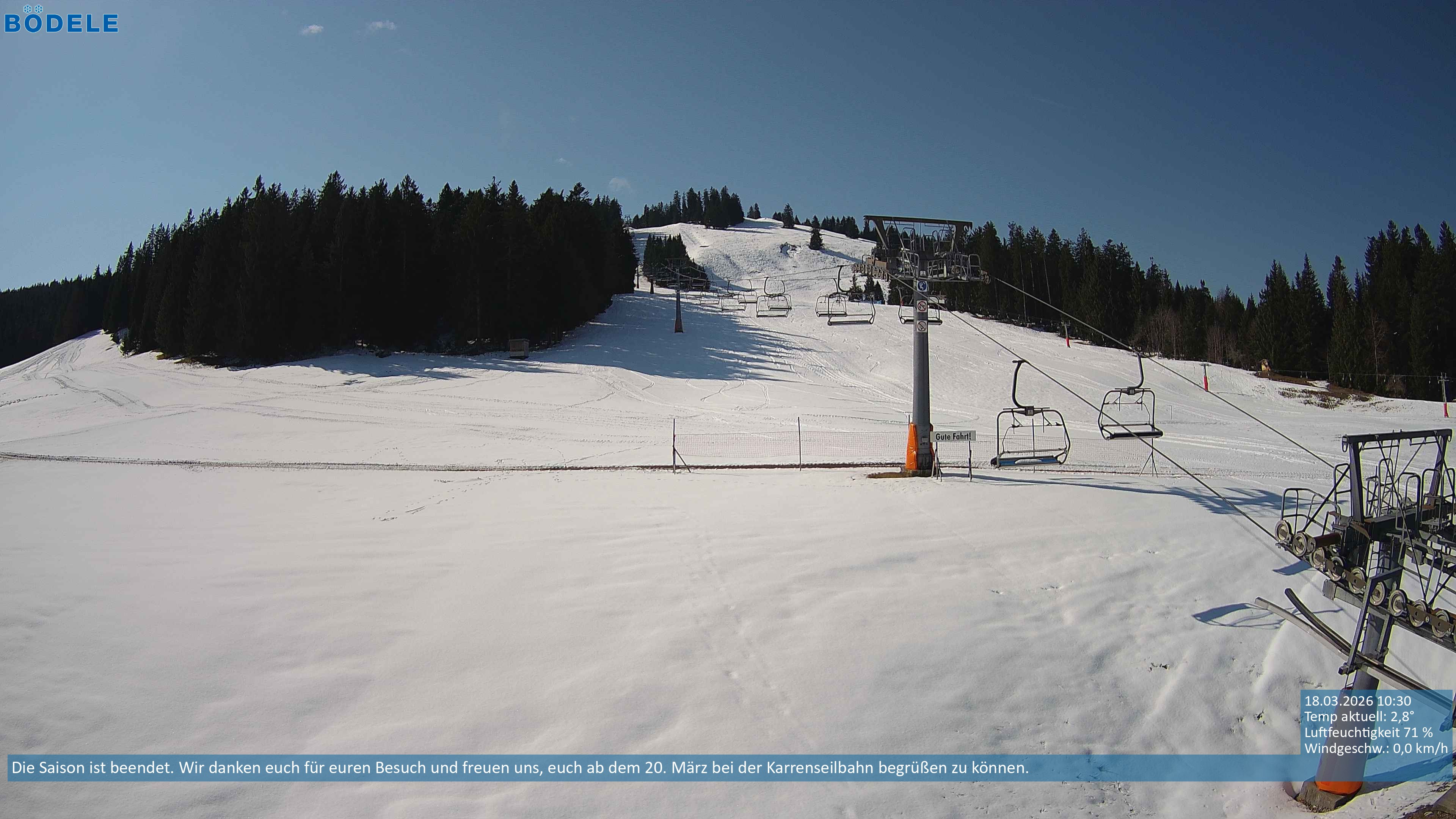 Archiv Foto Webcam Lanklift am Bödele