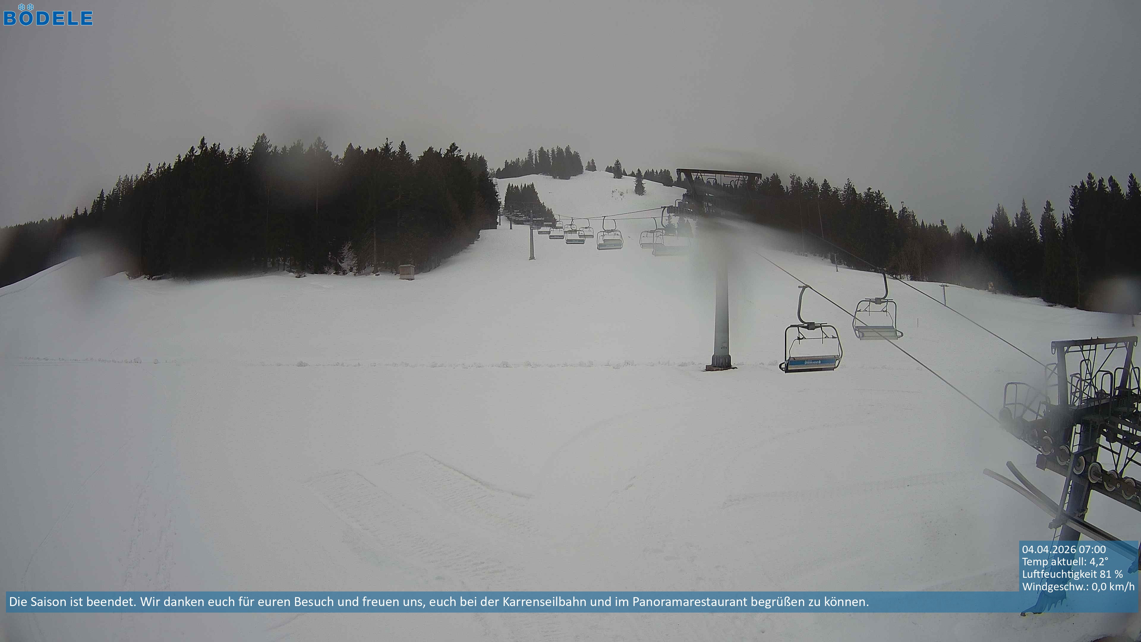 Archiv Foto Webcam Lanklift am Bödele