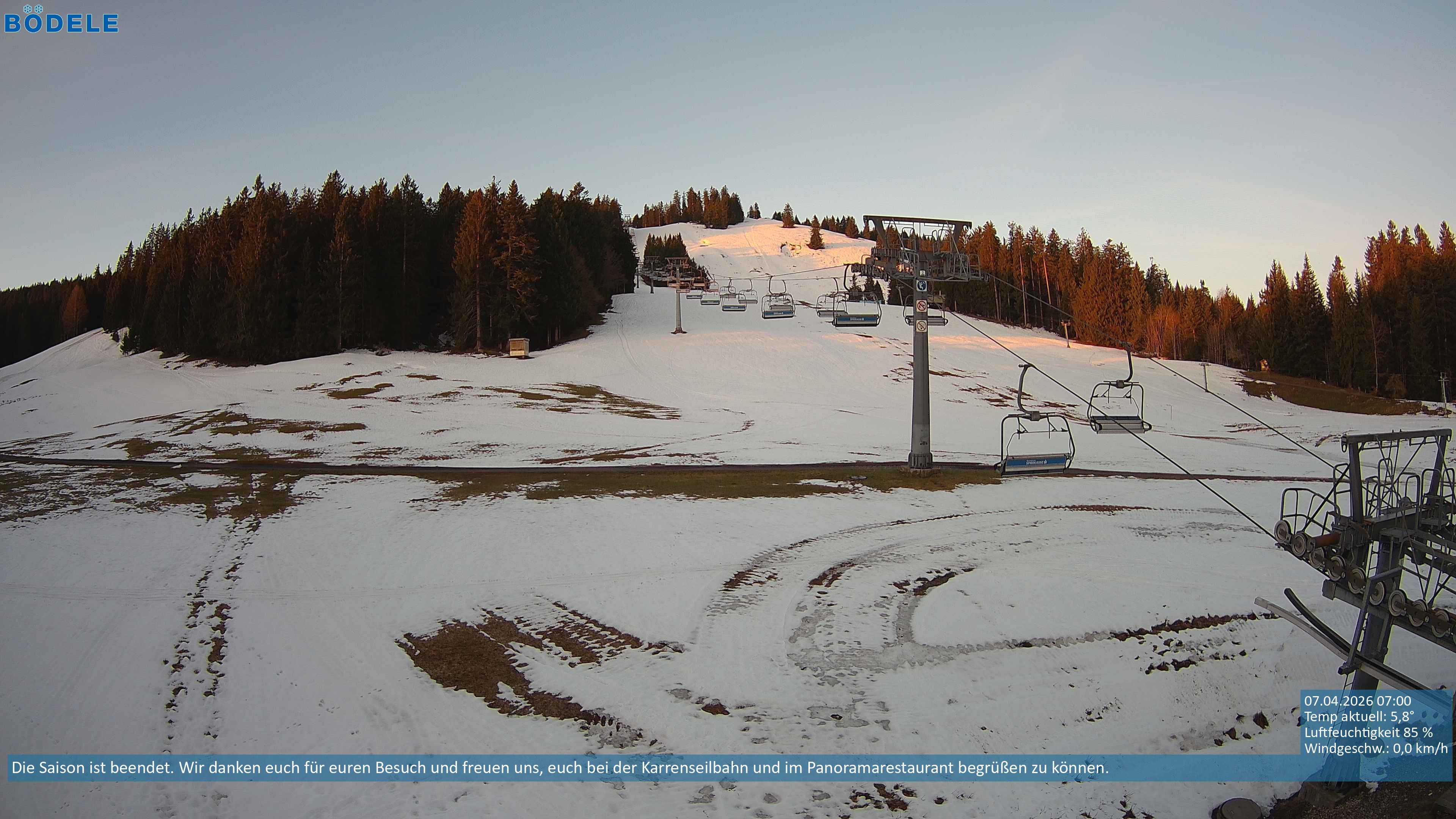 Archiv Foto Webcam Lanklift am Bödele