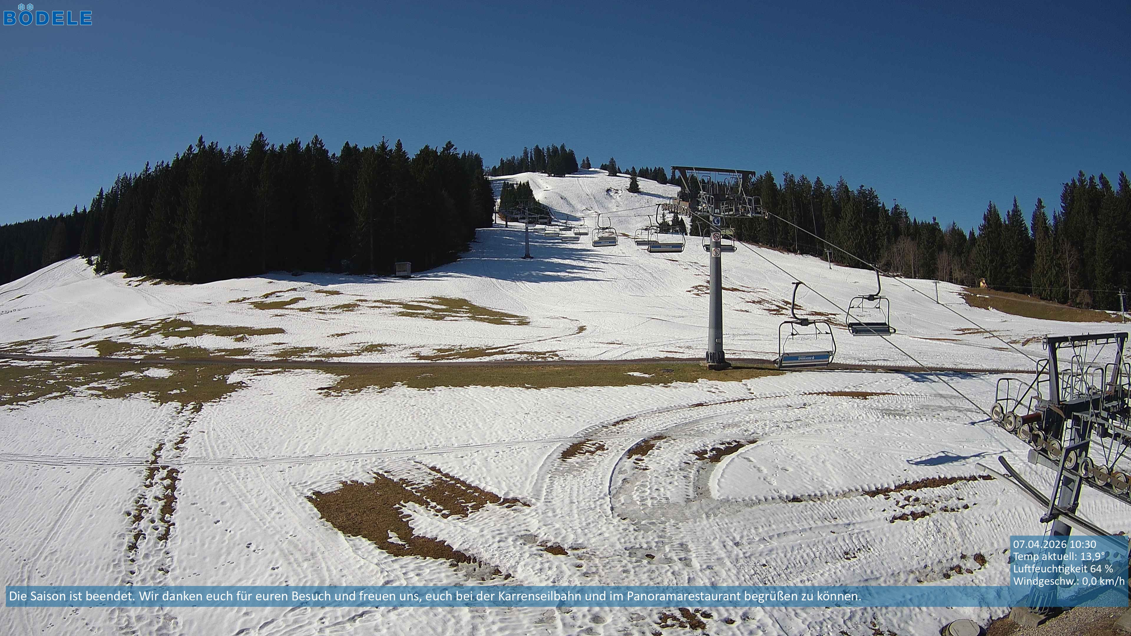 Archiv Foto Webcam Lanklift am Bödele