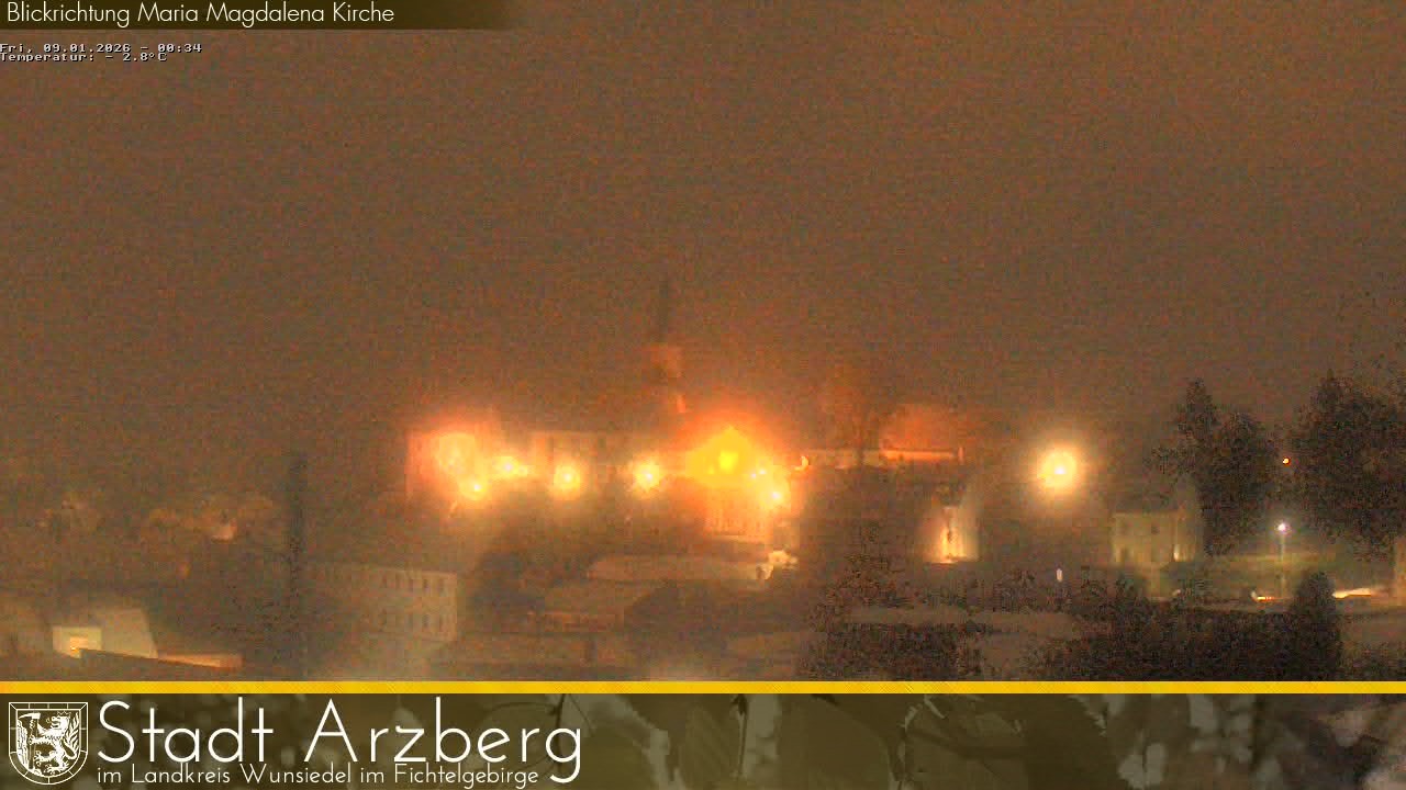 Archiv Foto Webcam Arzberg und die Maria Magdalena Kirche (Fichtelgebirge)
