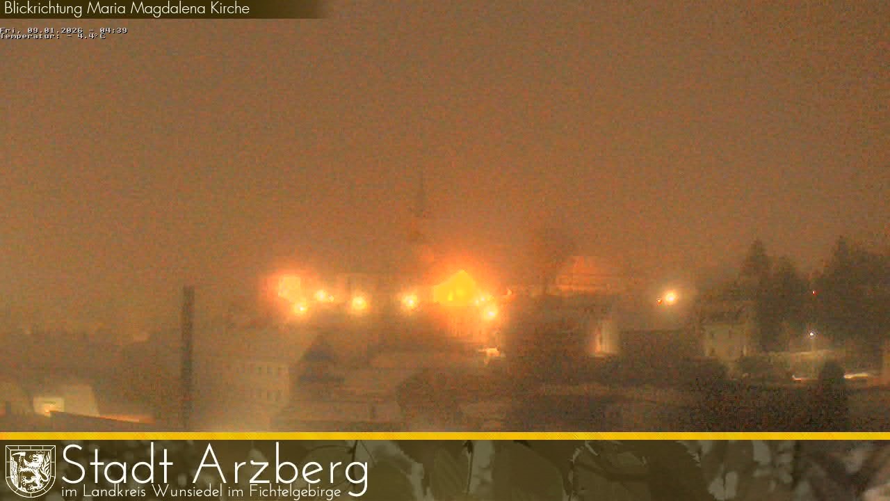Archiv Foto Webcam Arzberg und die Maria Magdalena Kirche (Fichtelgebirge)