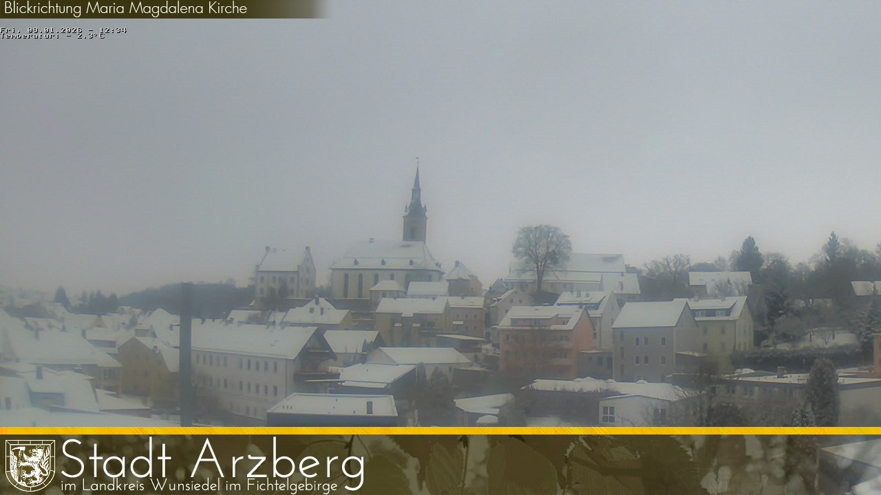 Archiv Foto Webcam Arzberg und die Maria Magdalena Kirche (Fichtelgebirge)