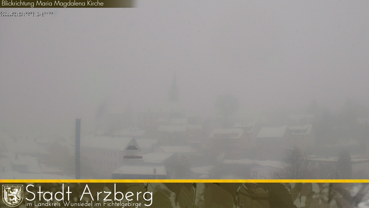 Archiv Foto Webcam Arzberg und die Maria Magdalena Kirche (Fichtelgebirge)
