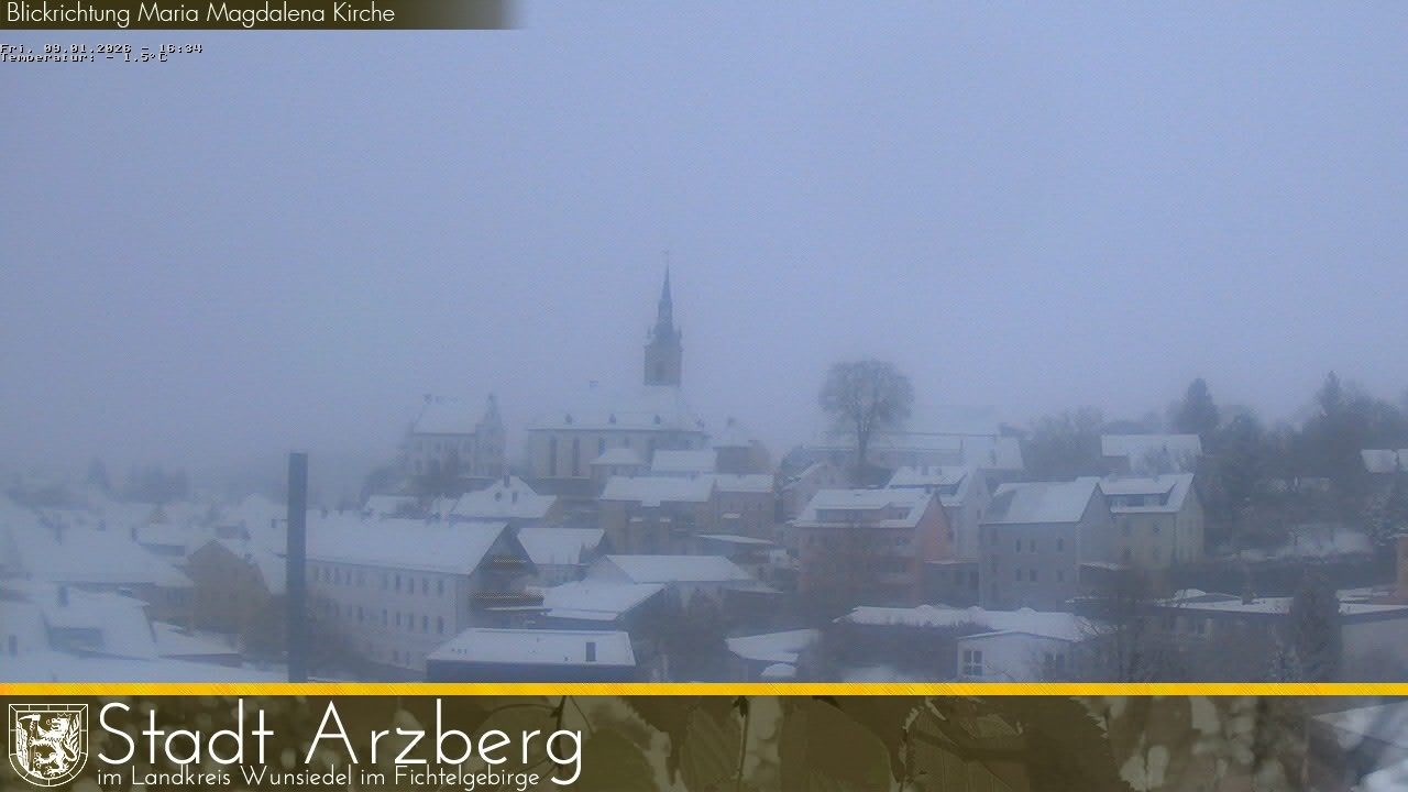 Archiv Foto Webcam Arzberg und die Maria Magdalena Kirche (Fichtelgebirge)