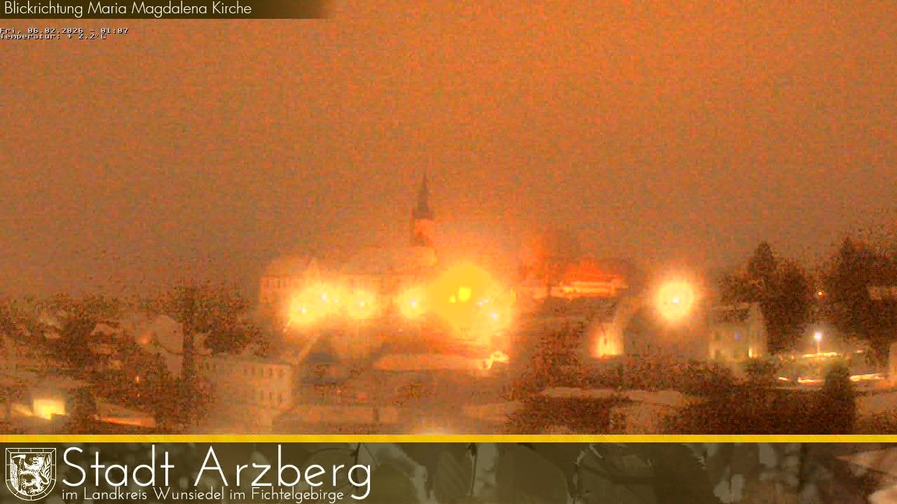 Archiv Foto Webcam Arzberg und die Maria Magdalena Kirche (Fichtelgebirge)