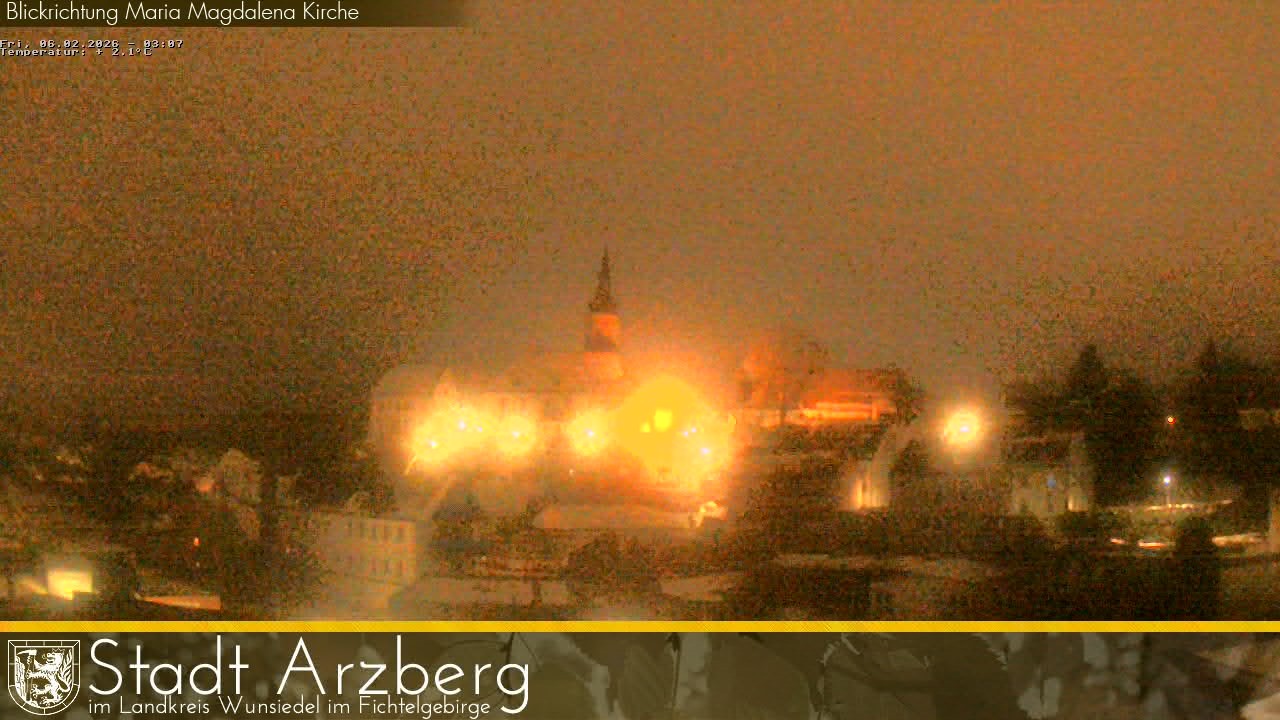 Archiv Foto Webcam Arzberg und die Maria Magdalena Kirche (Fichtelgebirge)