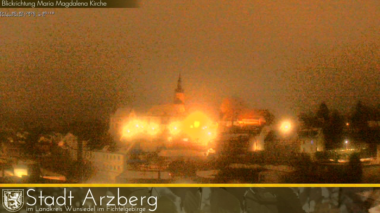Archiv Foto Webcam Arzberg und die Maria Magdalena Kirche (Fichtelgebirge)