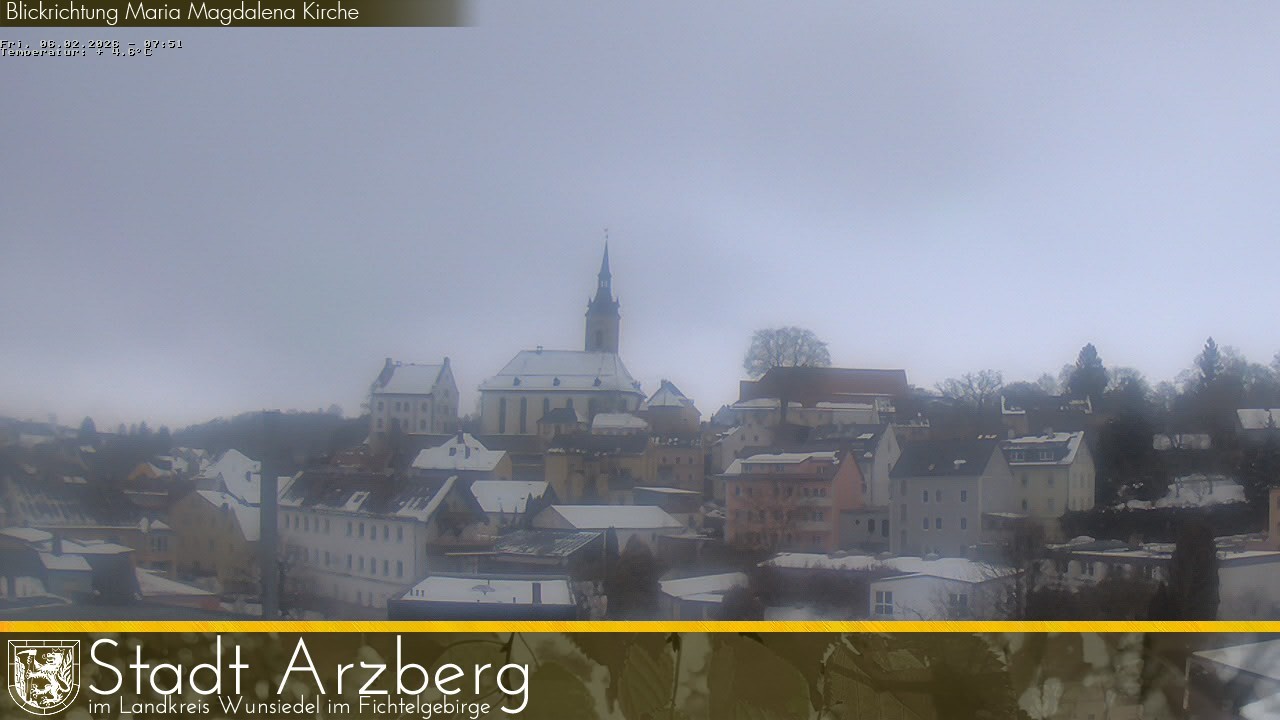 Archiv Foto Webcam Arzberg und die Maria Magdalena Kirche (Fichtelgebirge)
