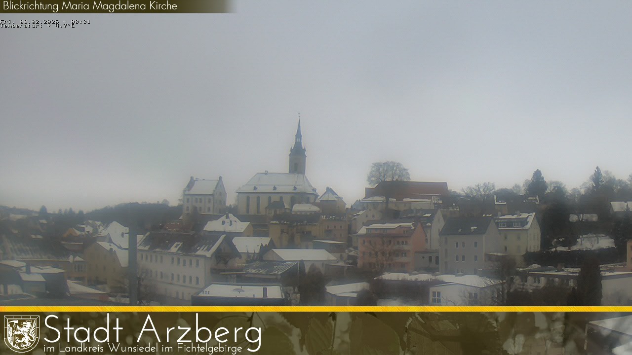 Archiv Foto Webcam Arzberg und die Maria Magdalena Kirche (Fichtelgebirge)