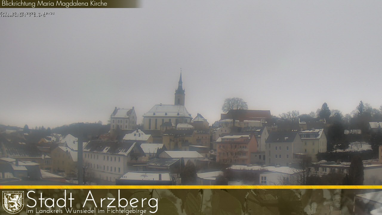Archiv Foto Webcam Arzberg und die Maria Magdalena Kirche (Fichtelgebirge)