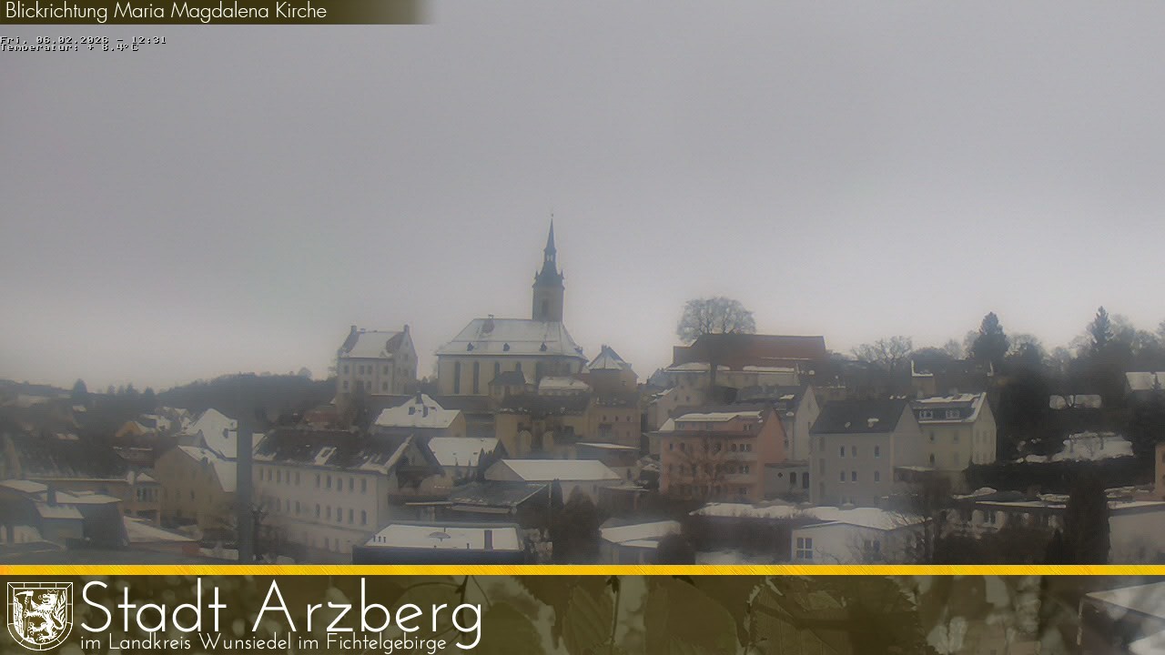 Archiv Foto Webcam Arzberg und die Maria Magdalena Kirche (Fichtelgebirge)