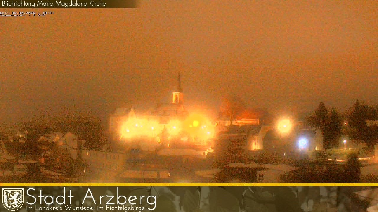 Archiv Foto Webcam Arzberg und die Maria Magdalena Kirche (Fichtelgebirge)