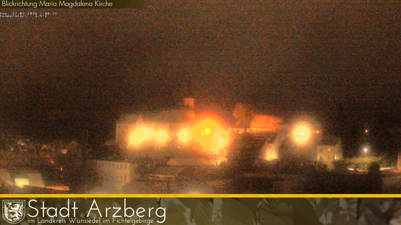 Archiv Foto Webcam Arzberg und die Maria Magdalena Kirche (Fichtelgebirge)