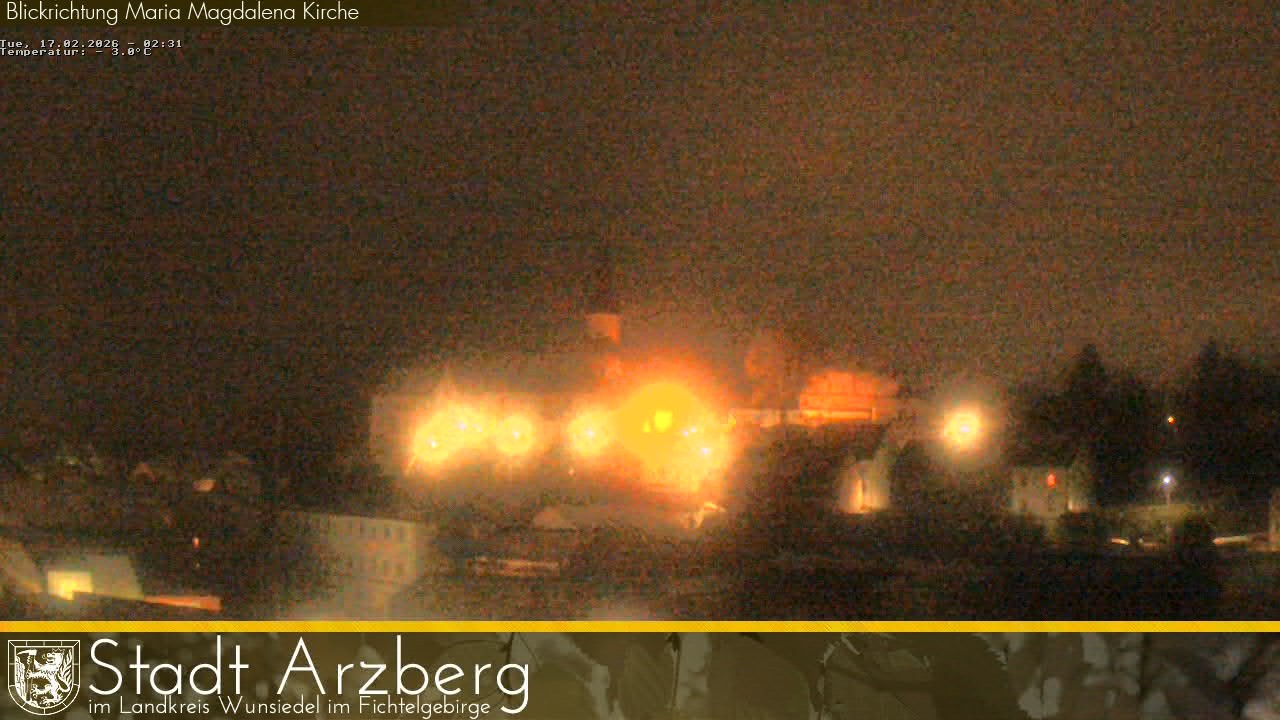 Archiv Foto Webcam Arzberg und die Maria Magdalena Kirche (Fichtelgebirge)