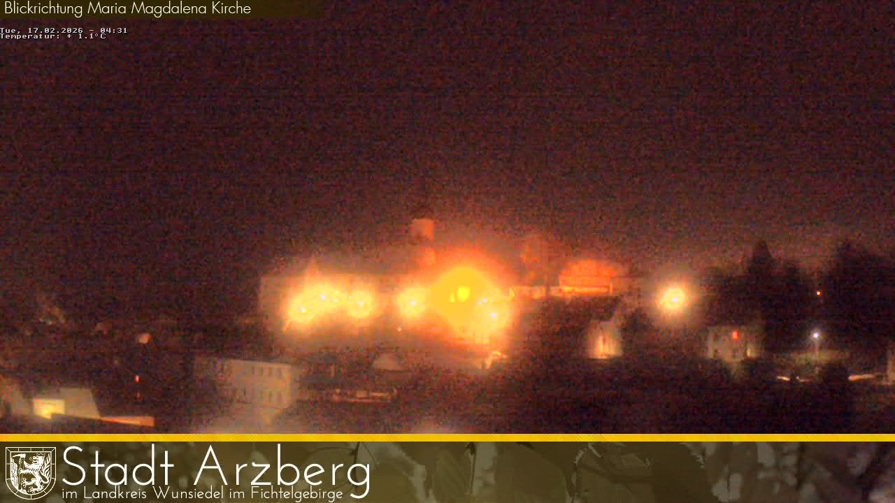 Archiv Foto Webcam Arzberg und die Maria Magdalena Kirche (Fichtelgebirge)