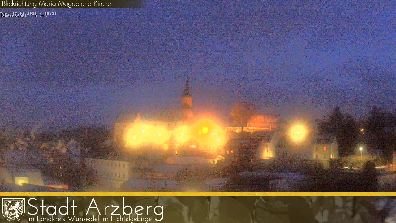 Archiv Foto Webcam Arzberg und die Maria Magdalena Kirche (Fichtelgebirge)