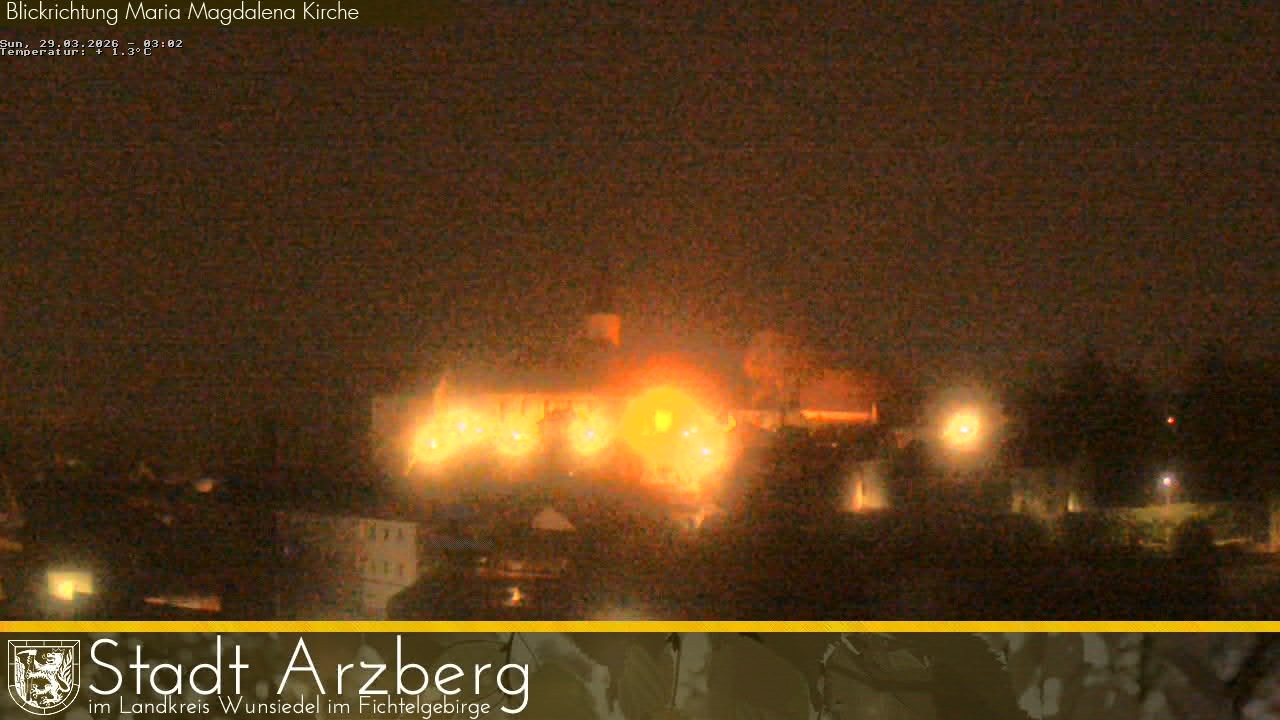 Archiv Foto Webcam Arzberg und die Maria Magdalena Kirche (Fichtelgebirge)