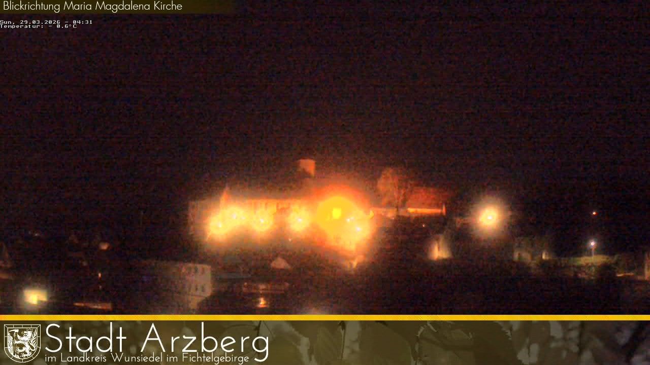 Archiv Foto Webcam Arzberg und die Maria Magdalena Kirche (Fichtelgebirge)