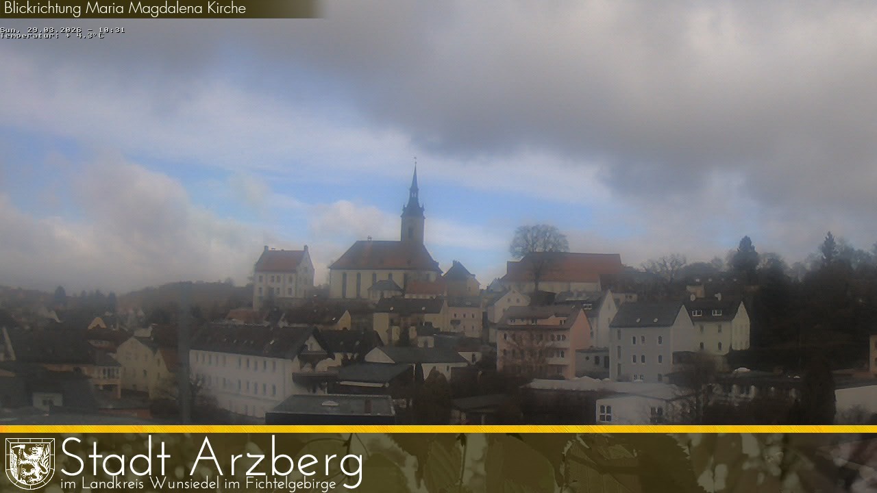 Archiv Foto Webcam Arzberg und die Maria Magdalena Kirche (Fichtelgebirge)