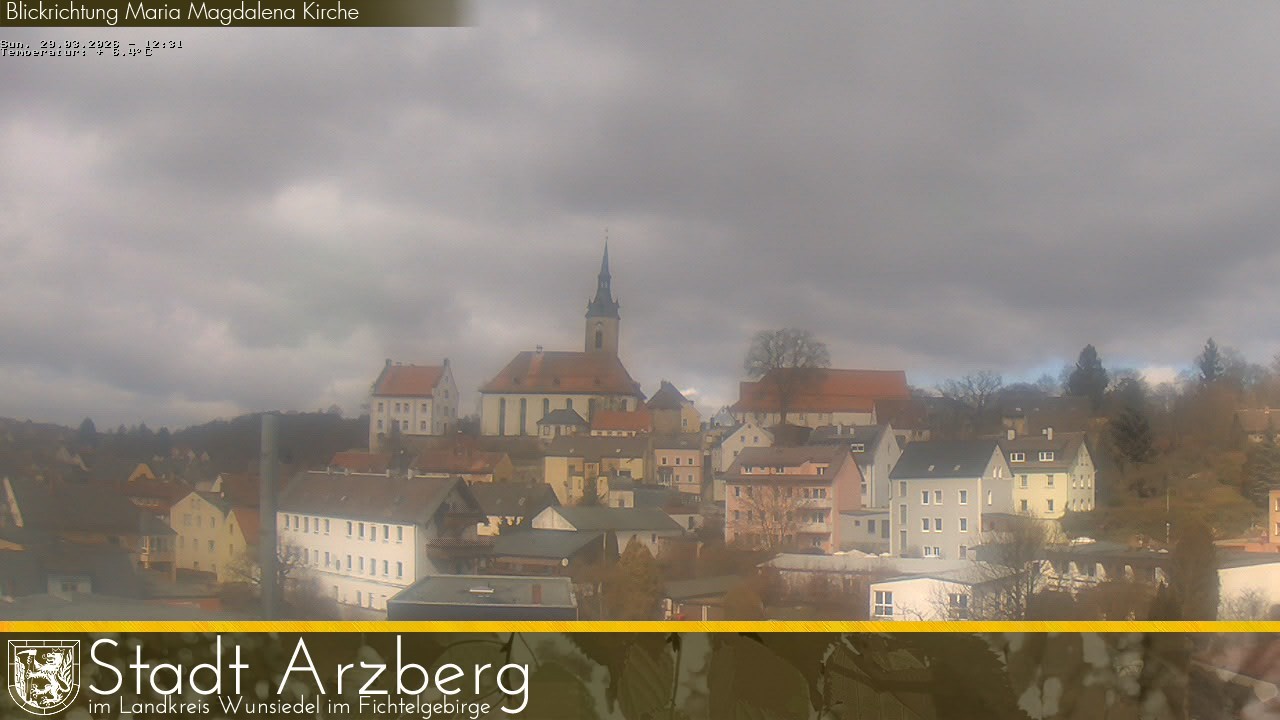 Archiv Foto Webcam Arzberg und die Maria Magdalena Kirche (Fichtelgebirge)