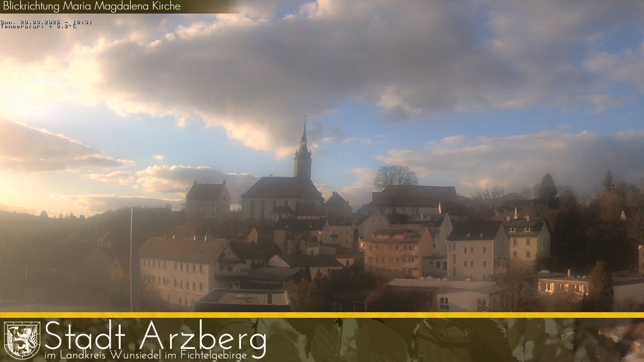 Archiv Foto Webcam Arzberg und die Maria Magdalena Kirche (Fichtelgebirge)