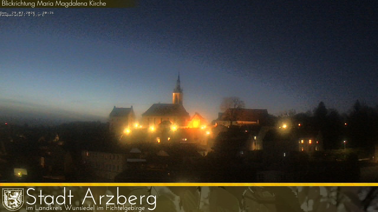 Archiv Foto Webcam Arzberg und die Maria Magdalena Kirche (Fichtelgebirge)