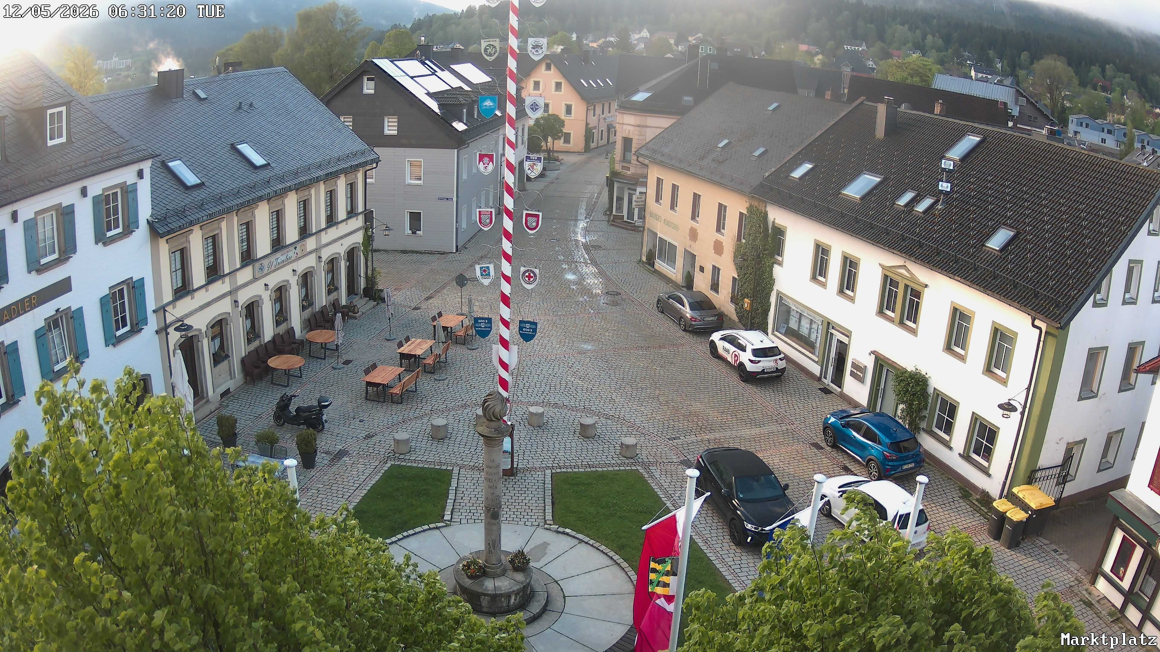 Archiv Foto Webcam Marktplatz von Bischofsgrün