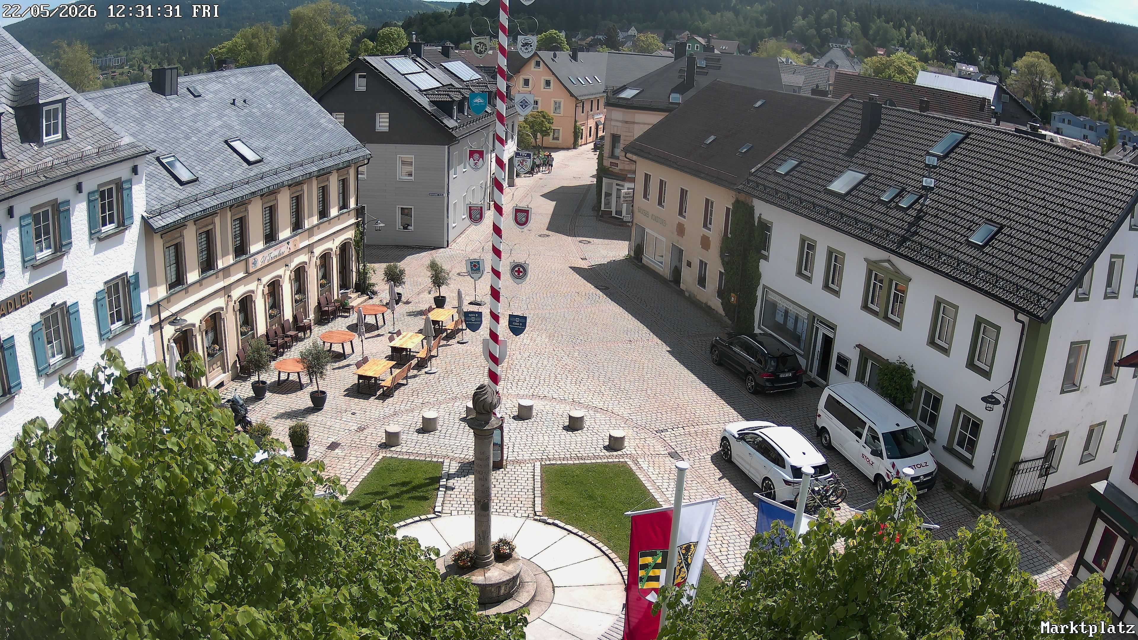 Archiv Foto Webcam Marktplatz von Bischofsgrün
