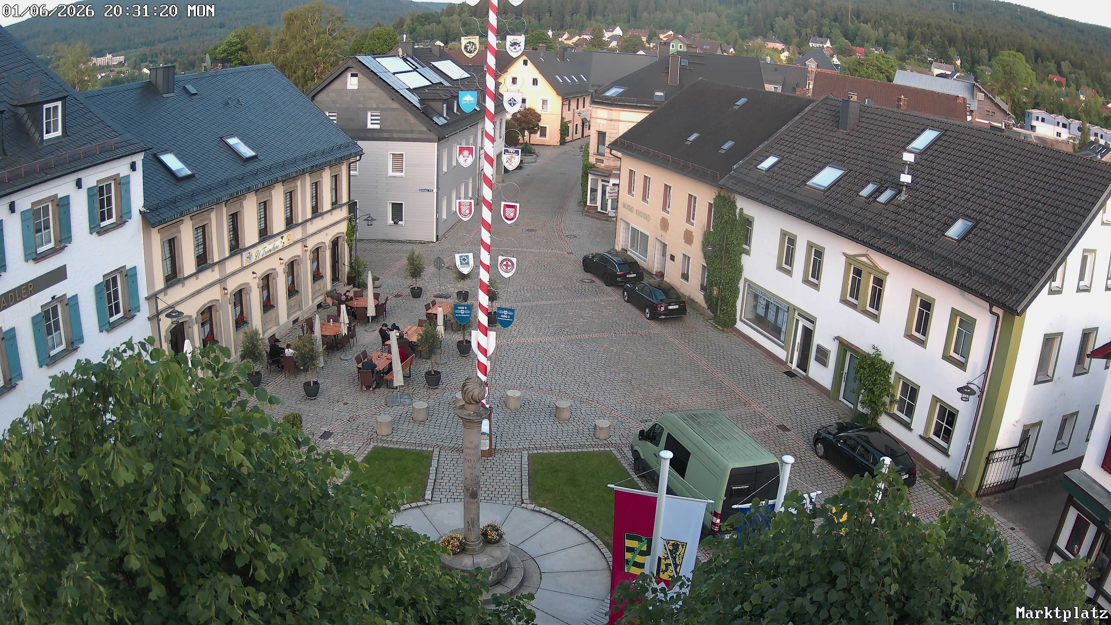 Archiv Foto Webcam Marktplatz von Bischofsgrün