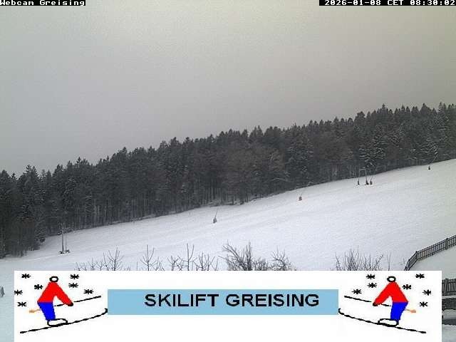 Archived image Webcam Bavarian Forest: Lift Greising