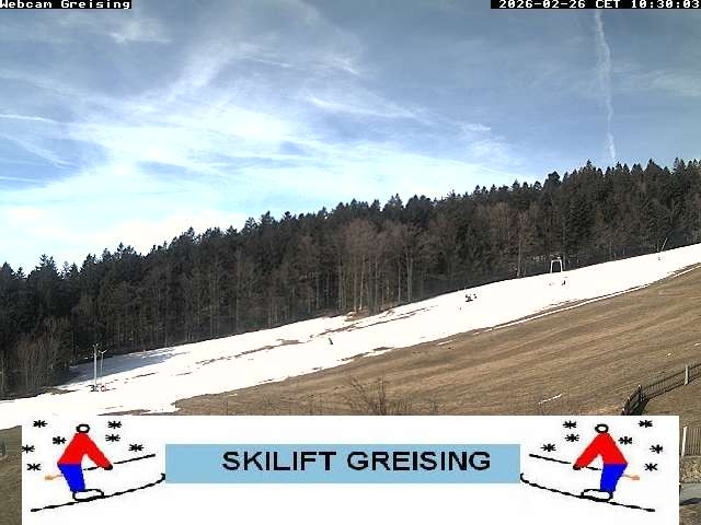 Archived image Webcam Bavarian Forest: Lift Greising