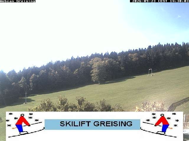 Archived image Webcam Bavarian Forest: Lift Greising