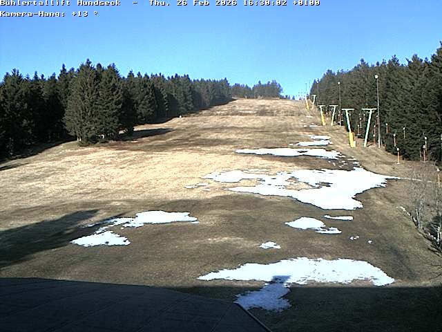Archived image Webcam Bühlertallift Hundseck View of the Slope