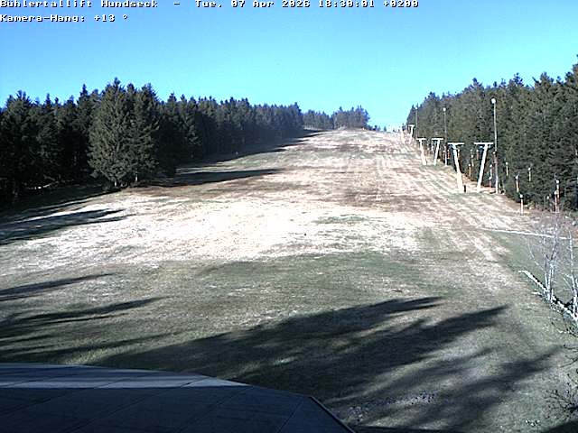Archived image Webcam Bühlertallift Hundseck View of the Slope