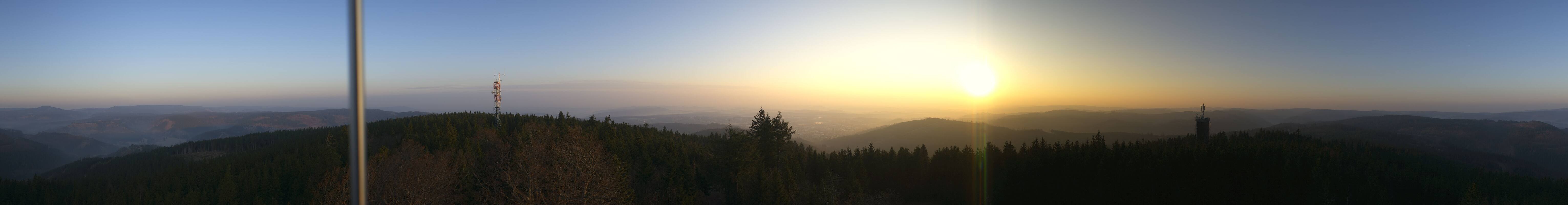 Archived image Webcam Ilmenau - View from the Kickelhahn Tower
