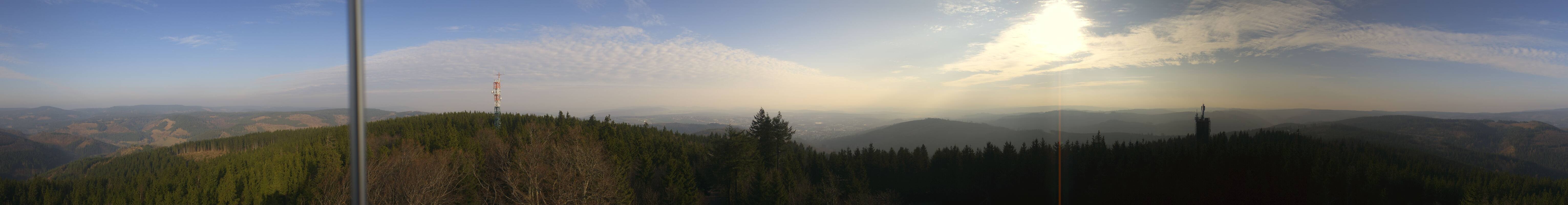 Archived image Webcam Ilmenau - View from the Kickelhahn Tower
