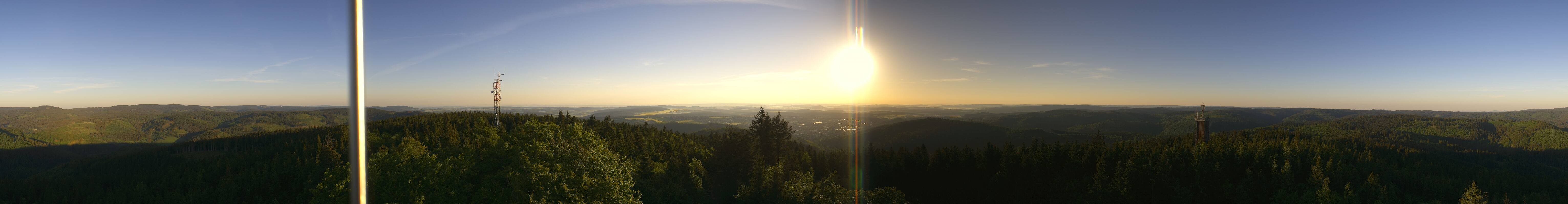 Archived image Webcam Ilmenau - View from the Kickelhahn Tower