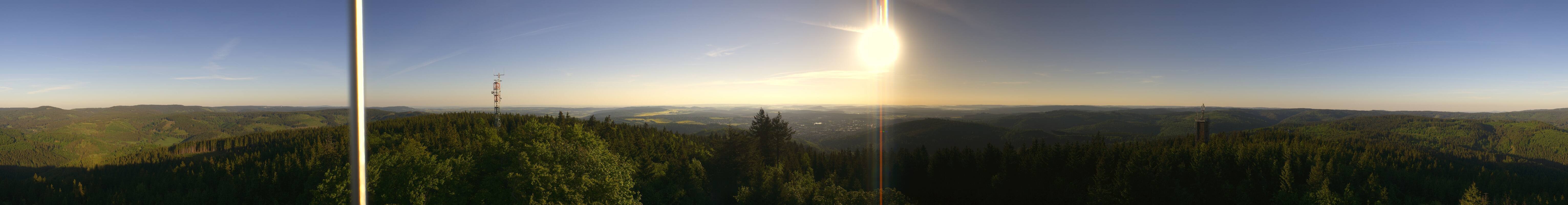 Archived image Webcam Ilmenau - View from the Kickelhahn Tower