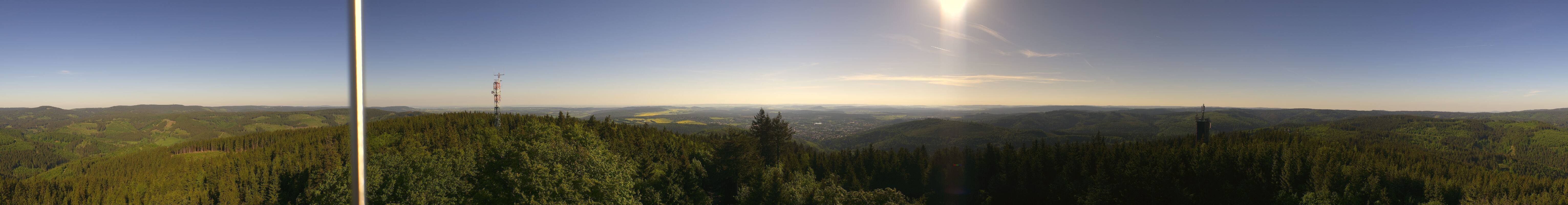 Archived image Webcam Ilmenau - View from the Kickelhahn Tower