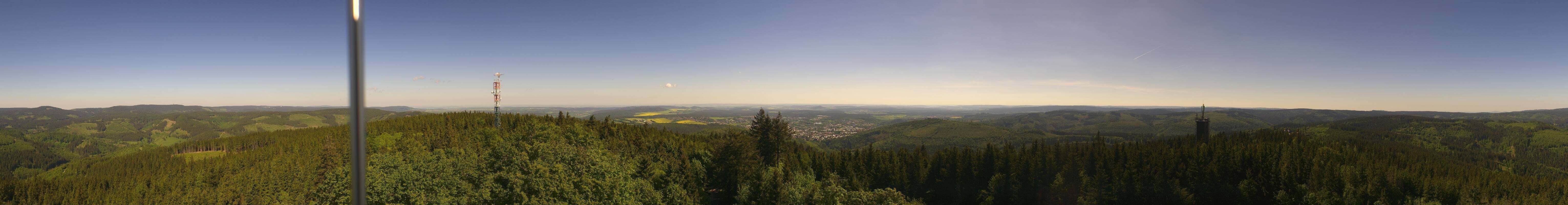 Archived image Webcam Ilmenau - View from the Kickelhahn Tower