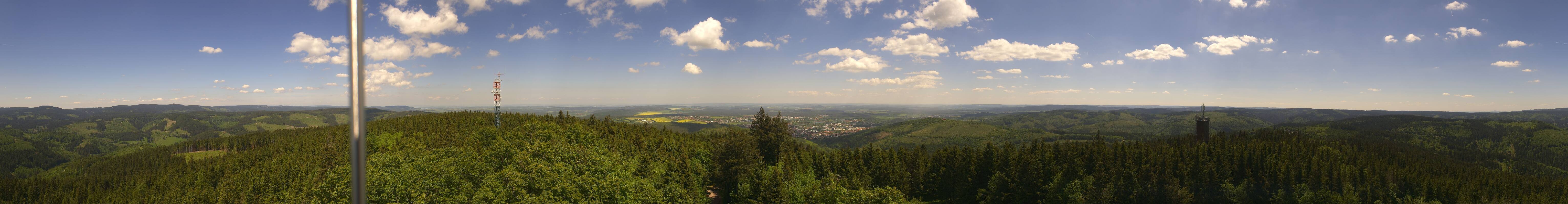 Archived image Webcam Ilmenau - View from the Kickelhahn Tower