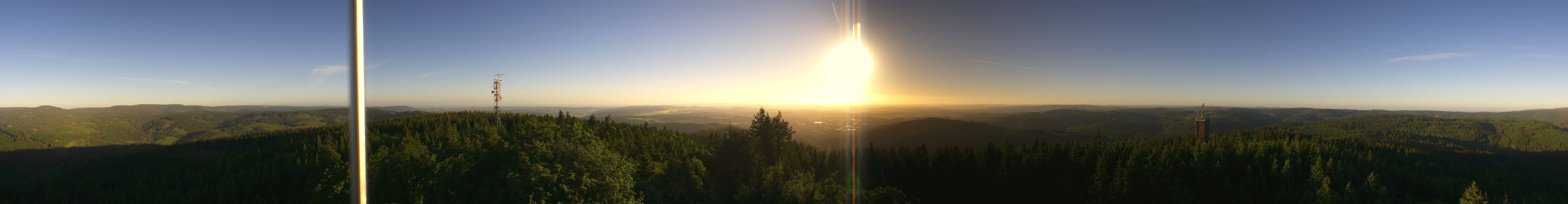 Archived image Webcam Ilmenau - View from the Kickelhahn Tower