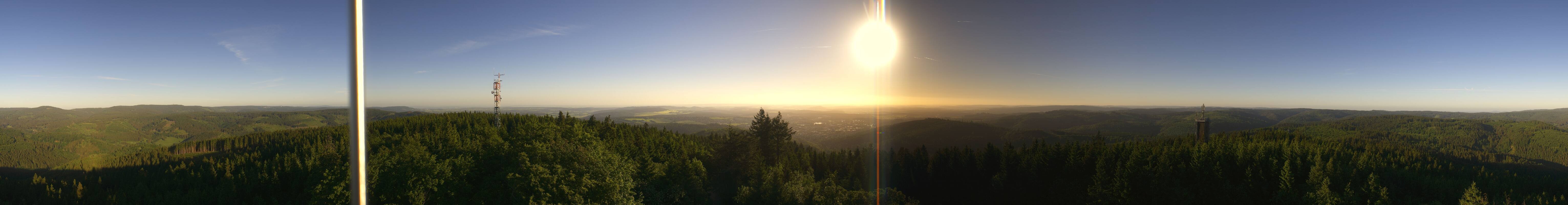 Archived image Webcam Ilmenau - View from the Kickelhahn Tower