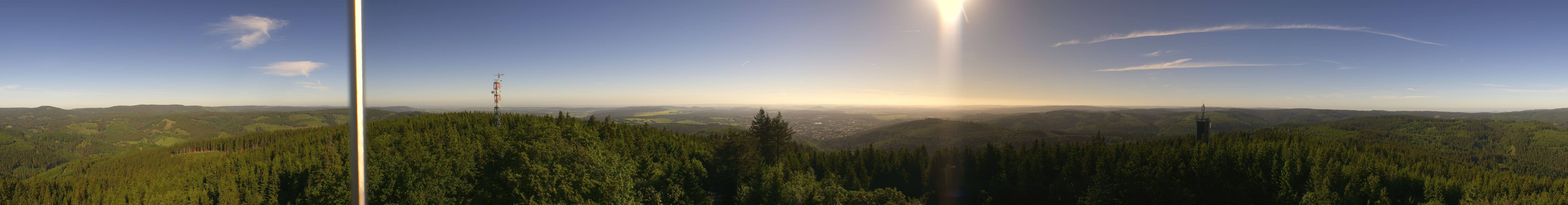 Archived image Webcam Ilmenau - View from the Kickelhahn Tower