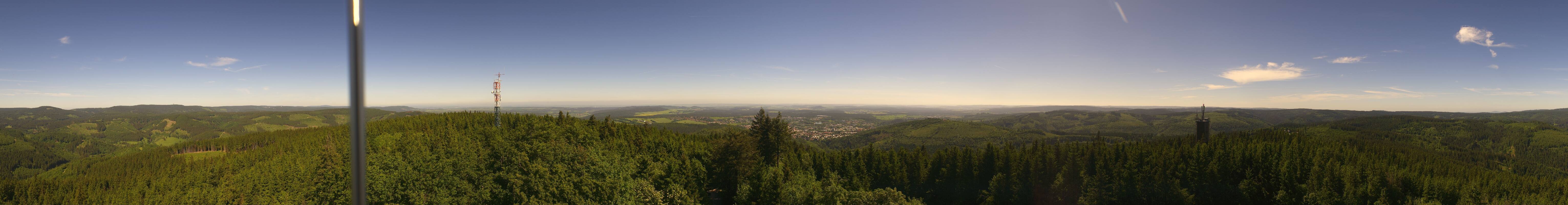 Archived image Webcam Ilmenau - View from the Kickelhahn Tower