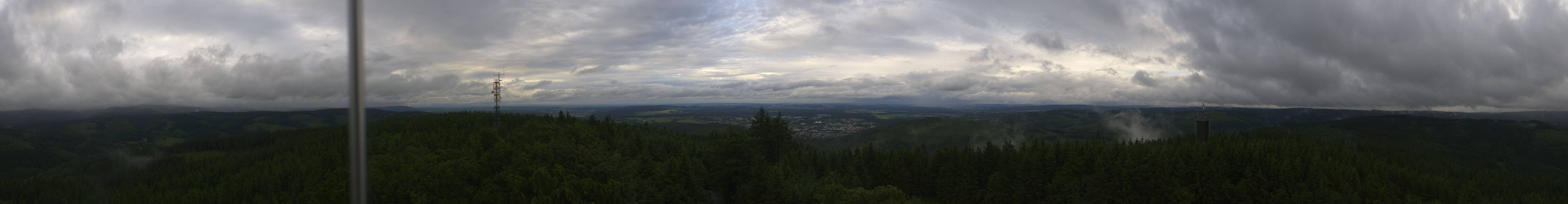 Archived image Webcam Ilmenau - View from the Kickelhahn Tower