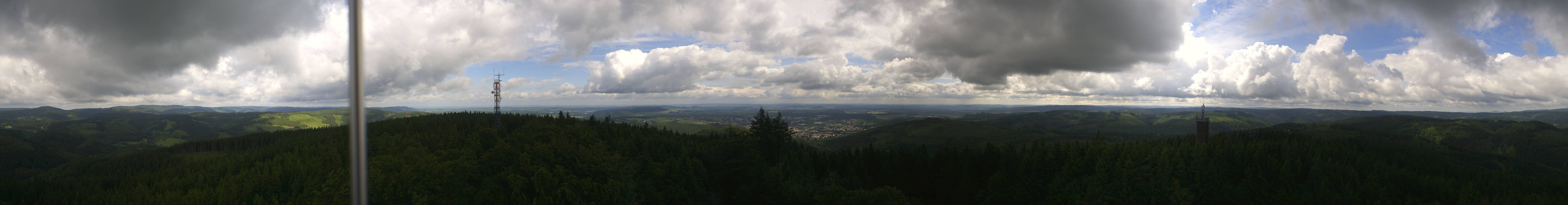 Archived image Webcam Ilmenau - View from the Kickelhahn Tower