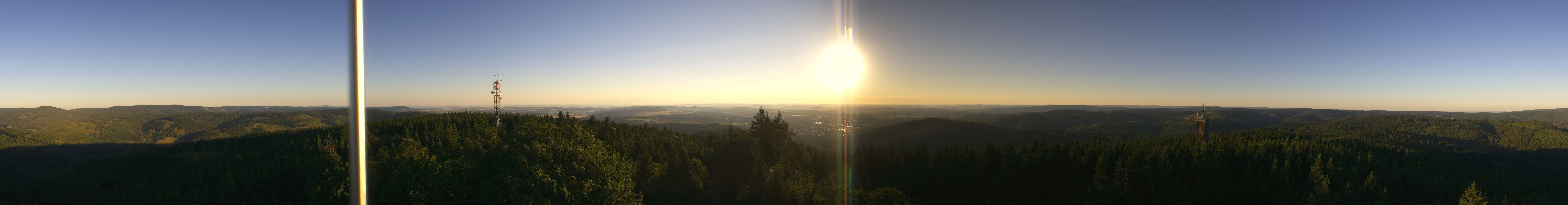 Archived image Webcam Ilmenau - View from the Kickelhahn Tower