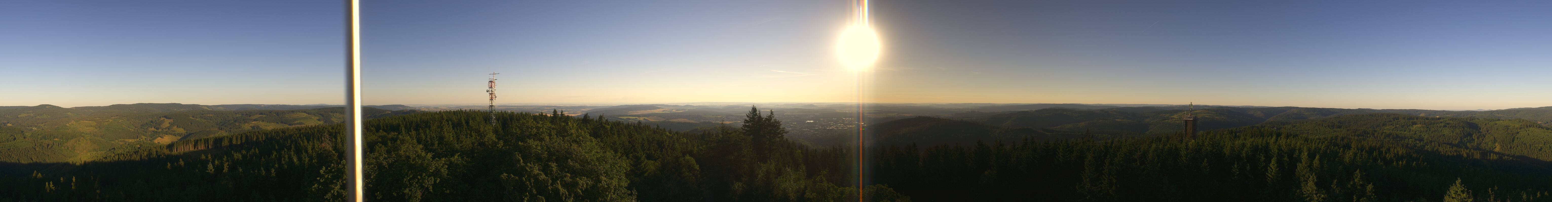 Archived image Webcam Ilmenau - View from the Kickelhahn Tower